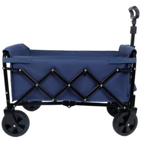 Expandable Dual-Layer Utility Wagon with 100% Extra Space - Grocery Cart for Camping, Shopping, Sports, Gardening, Fishing, Supports 225lbs, Dark